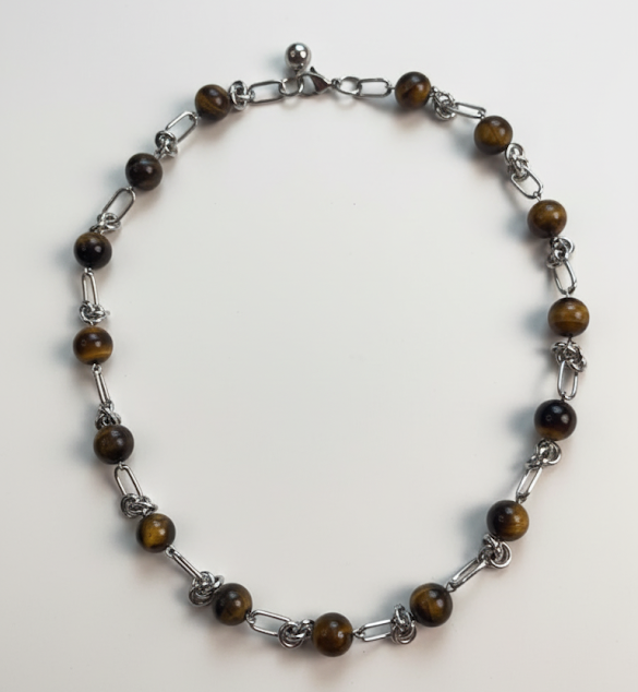 Tiger’s Dream | Tiger's Eye and Titanium Steel Necklace - Lesedi Jewels