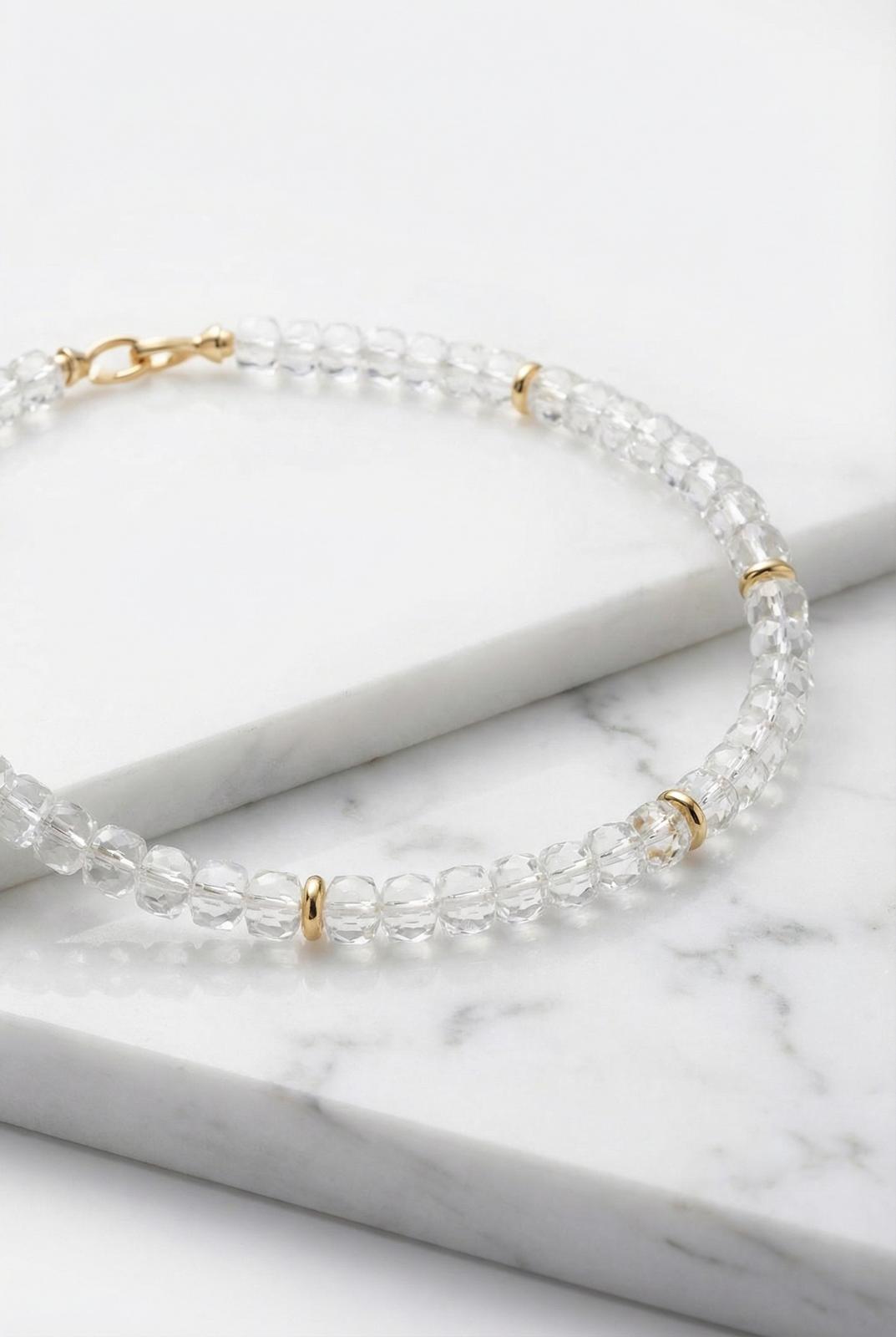 Natural Clear Quartz with Gold Necklace - Lesedi Jewels