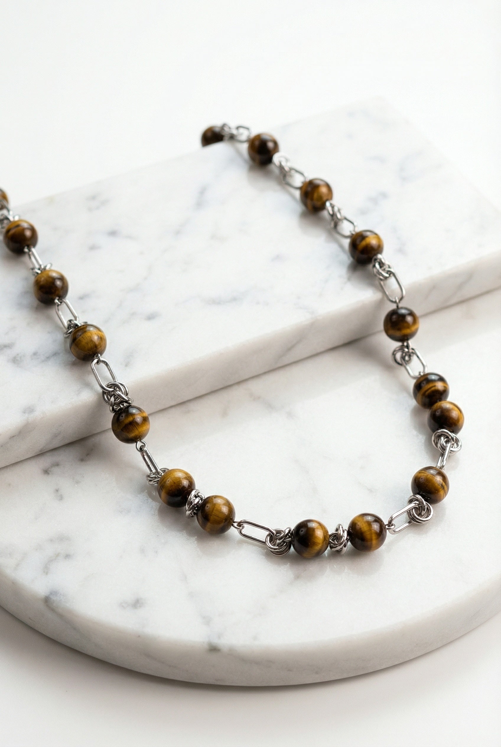 Tiger’s Dream | Tiger's Eye and Titanium Steel Necklace - Lesedi Jewels