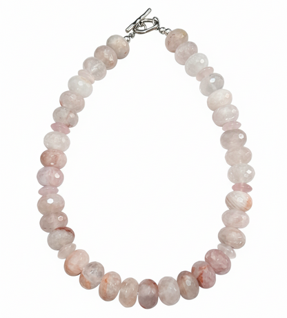 Blossom & Rose | Red Gum Flower Beads & Rose Quartz Necklace