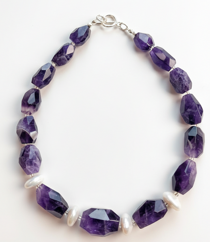 Starlight Amulet | Amethyst & Pearl Necklace