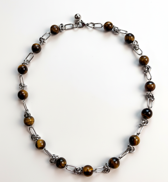 Tiger’s Dream | Tiger's Eye and Titanium Steel Necklace