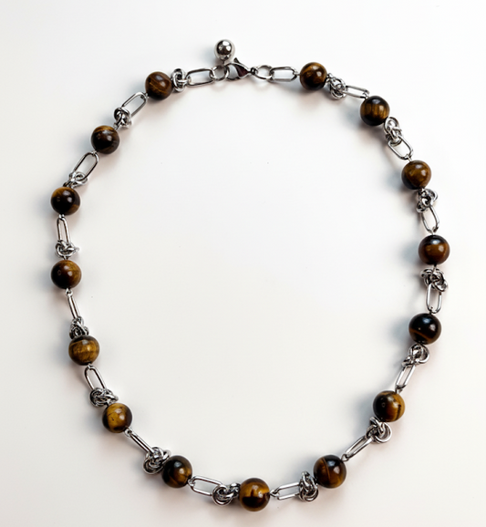 Tiger’s Dream | Tiger's Eye and Titanium Steel Necklace