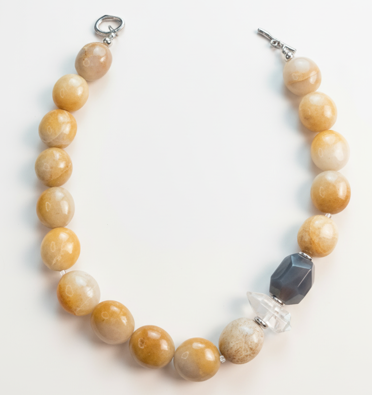 Sunlit Whispers | Yellow Agate, Gray Agate and White Quartz