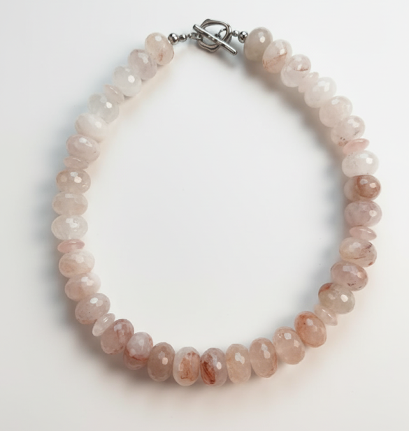 Blossom & Rose | Red Gum Flower Beads & Rose Quartz Necklace