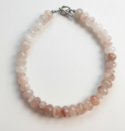 Blossom & Rose | Red Gum Flower Beads & Rose Quartz Necklace