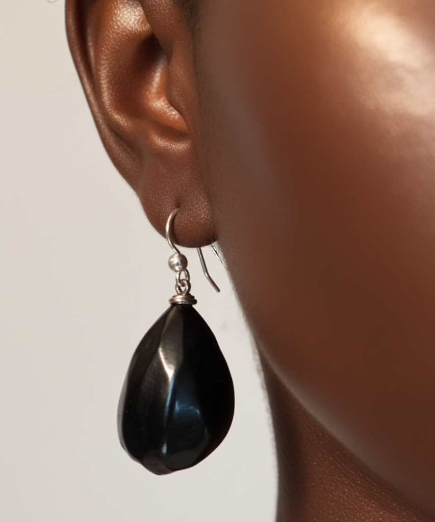 Dewdrop Timber | Purple Ebony Thick Teardrop Earrings
