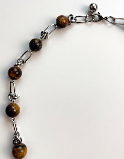 Tiger’s Dream | Tiger's Eye and Titanium Steel Necklace