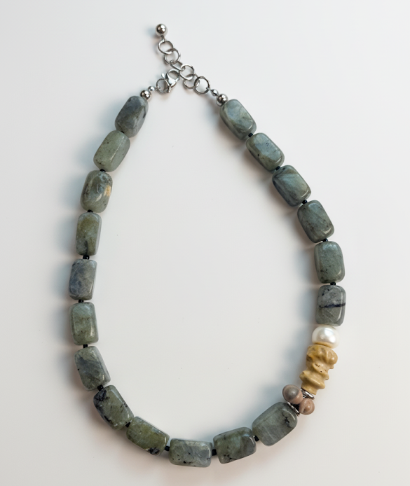 Moonbeam Meadow | Lime Moonlight Labradorite Necklace