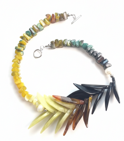 Four Seasons| Xiuyan jade, Tiger's Eye, Pearl and Mixed agate