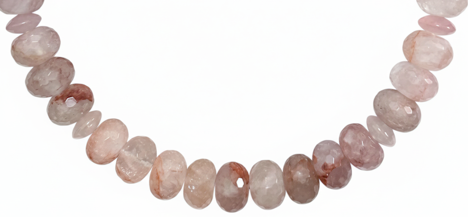 Blossom & Rose | Red Gum Flower Beads & Rose Quartz Necklace