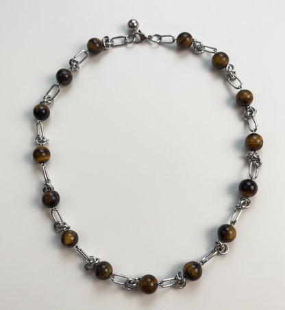 Tiger’s Dream | Tiger's Eye and Titanium Steel Necklace