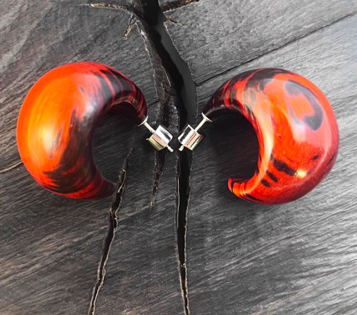 Rosewood Rouge| Zambian Rosewood Earrings
