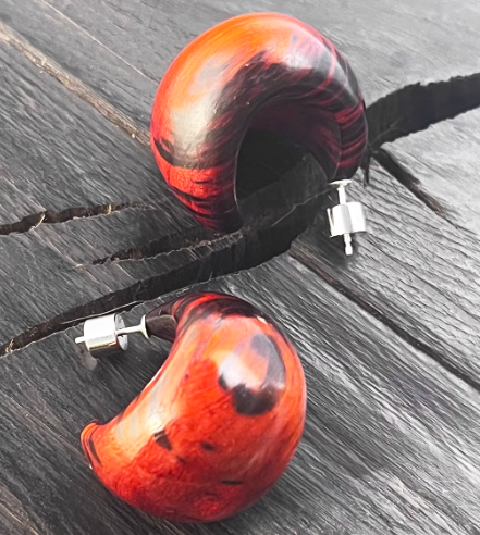 Rosewood Rouge| Zambian Rosewood Earrings