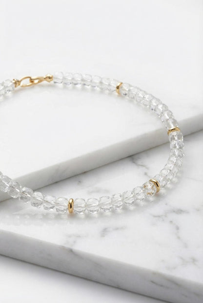 Natural Clear Quartz with Gold Necklace - Lesedi Jewels