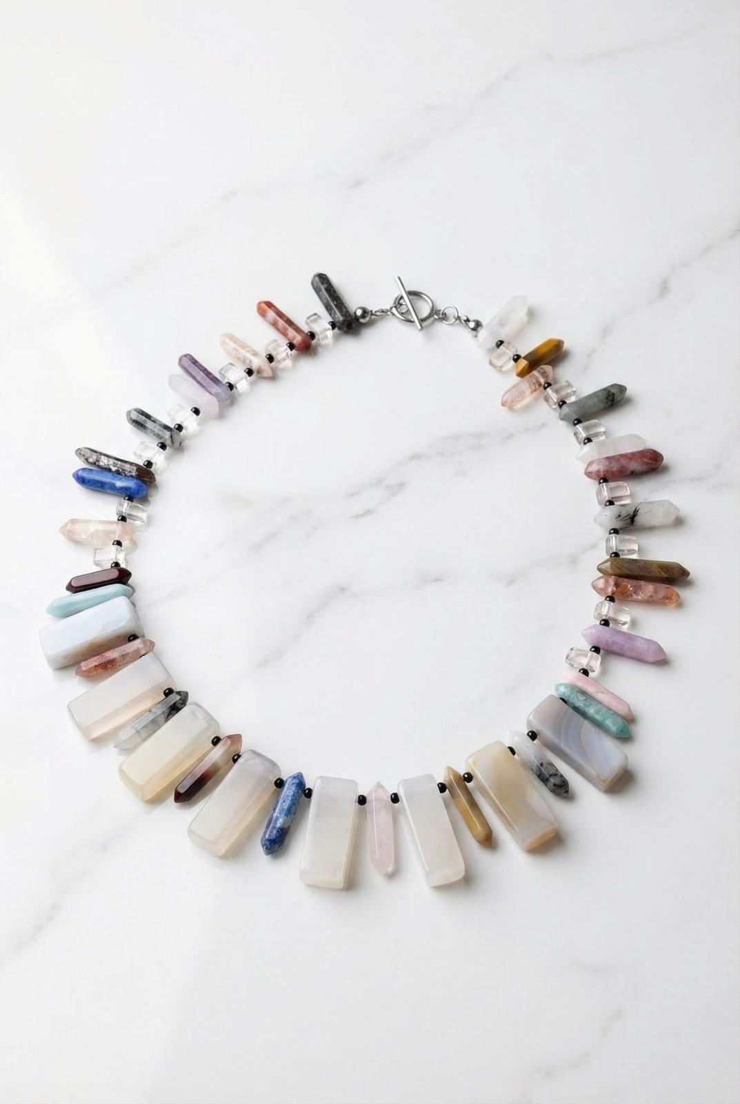 Natural Mixed Crystal handmade Necklace - Lesedi Jewels