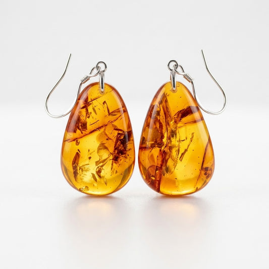 Natural Baltic Amber earrings - Lesedi Jewels