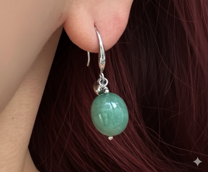 Green Enchantress | Natural Aventurine drop Earrings