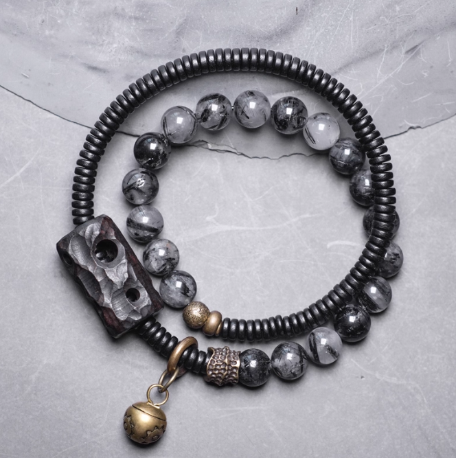 Black Rutilated Quartz Bracelet