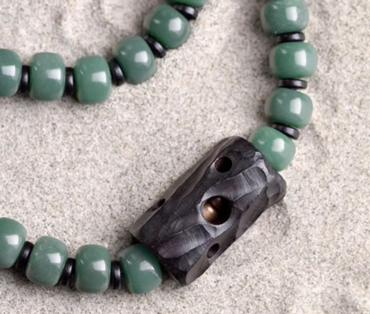 Green Bodhi Root with Curved Ebody wood