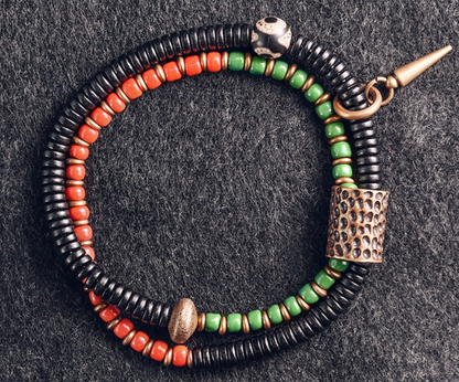 Ebony Wood and Glass Bracelets