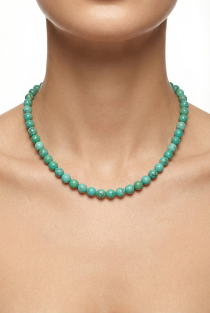 Natural Turquoise handmade Beaded chocker - Lesedi Jewels