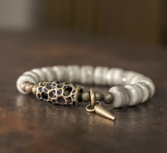 Oxbone With Brass Cone  Bracelet