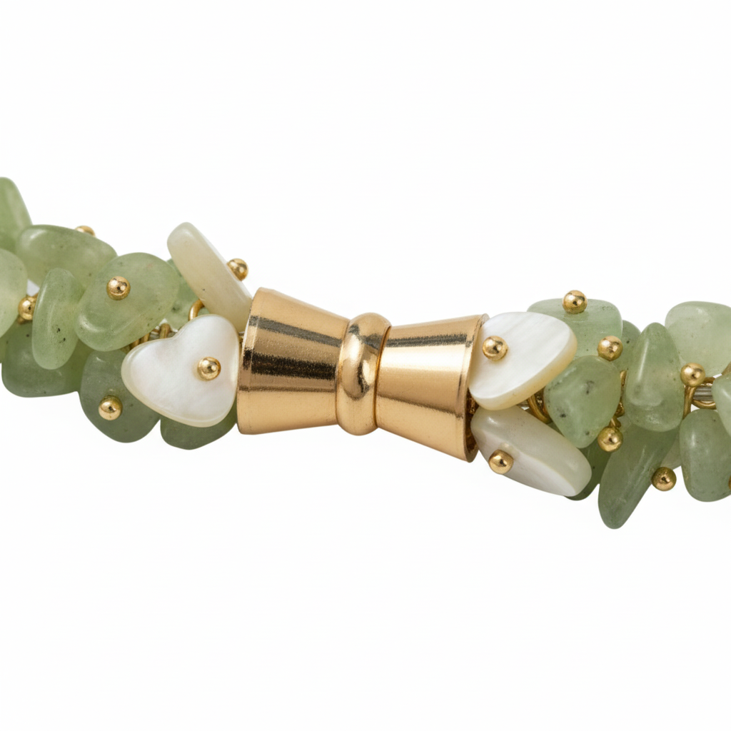 Spring’s Whisper | Natural Prehnite Faceted Beaded Necklace
