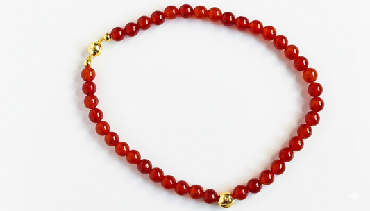 Scarlet Allure | Red Agate beds Necklace