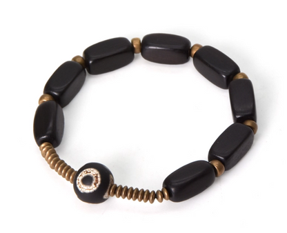 Ebony Wood with Dzi Bead Bracelet