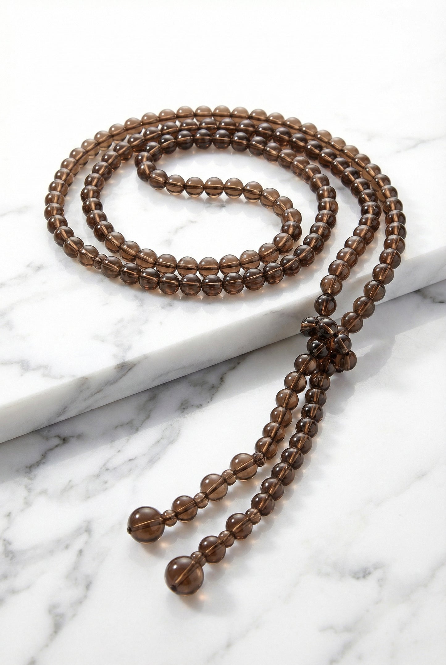 Elegant Long Smoky quartz Necklace - Lesedi Jewels