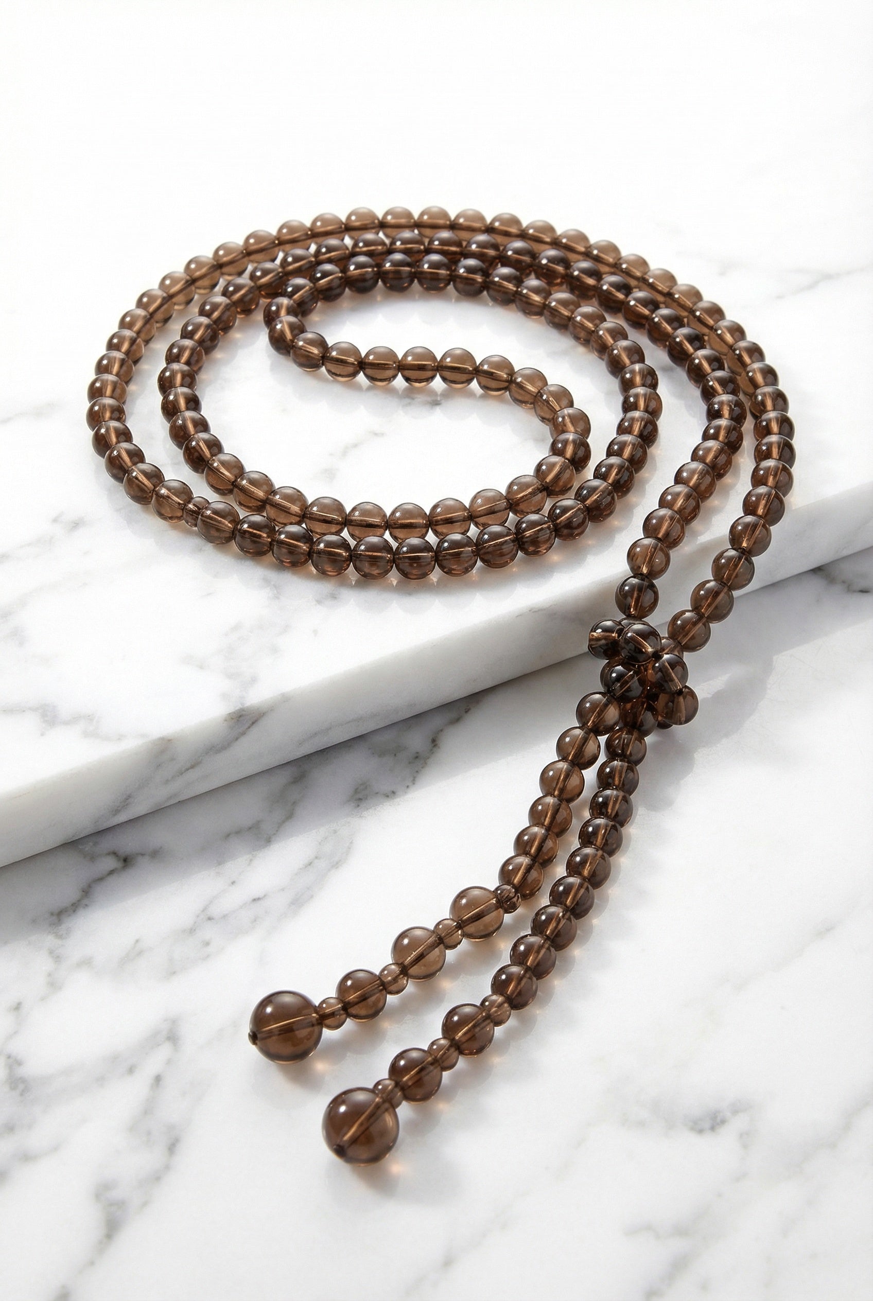 Elegant Long Smoky quartz Necklace - Lesedi Jewels
