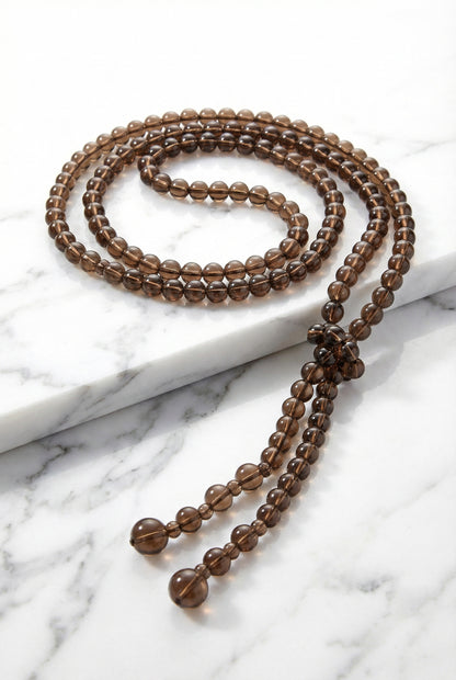 Elegant Long Smoky quartz Necklace - Lesedi Jewels