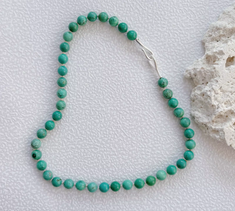 Natural Turquoise handmade Beaded chocker - Lesedi Jewels