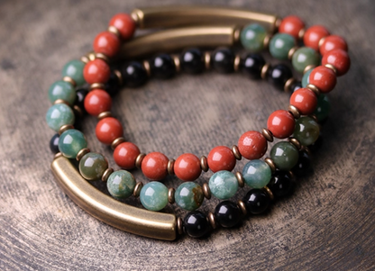 Water Grass Agate Bead Bracelets