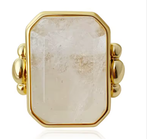 Frosted Dawn | White quartz Statement Ring