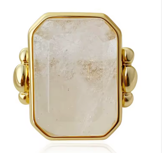 Frosted Dawn | White quartz Statement Ring